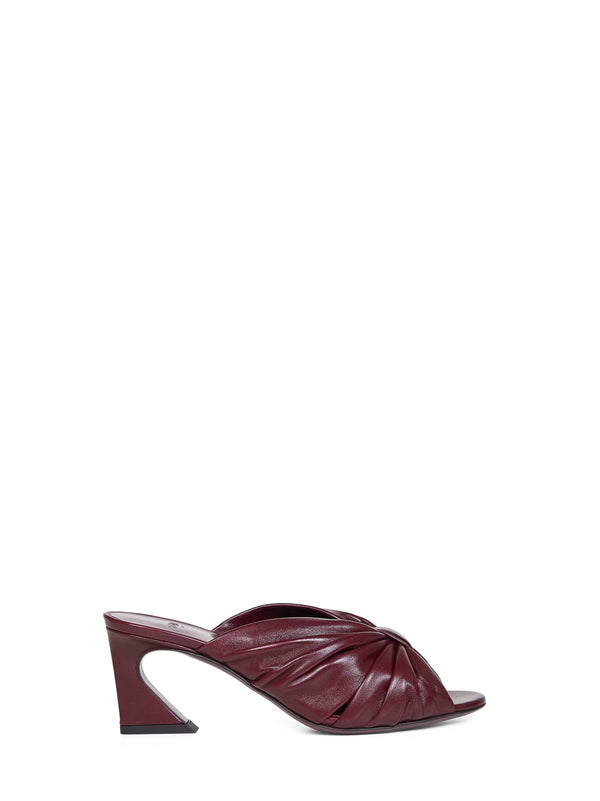 Burgundy Arco Slide Sandals Lambskin