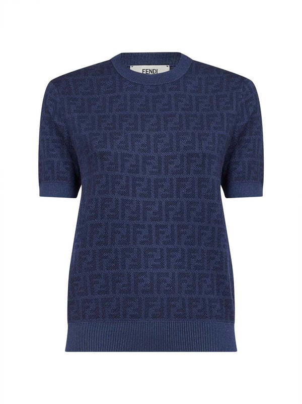 Denim Blue Wool Crewneck Jumper