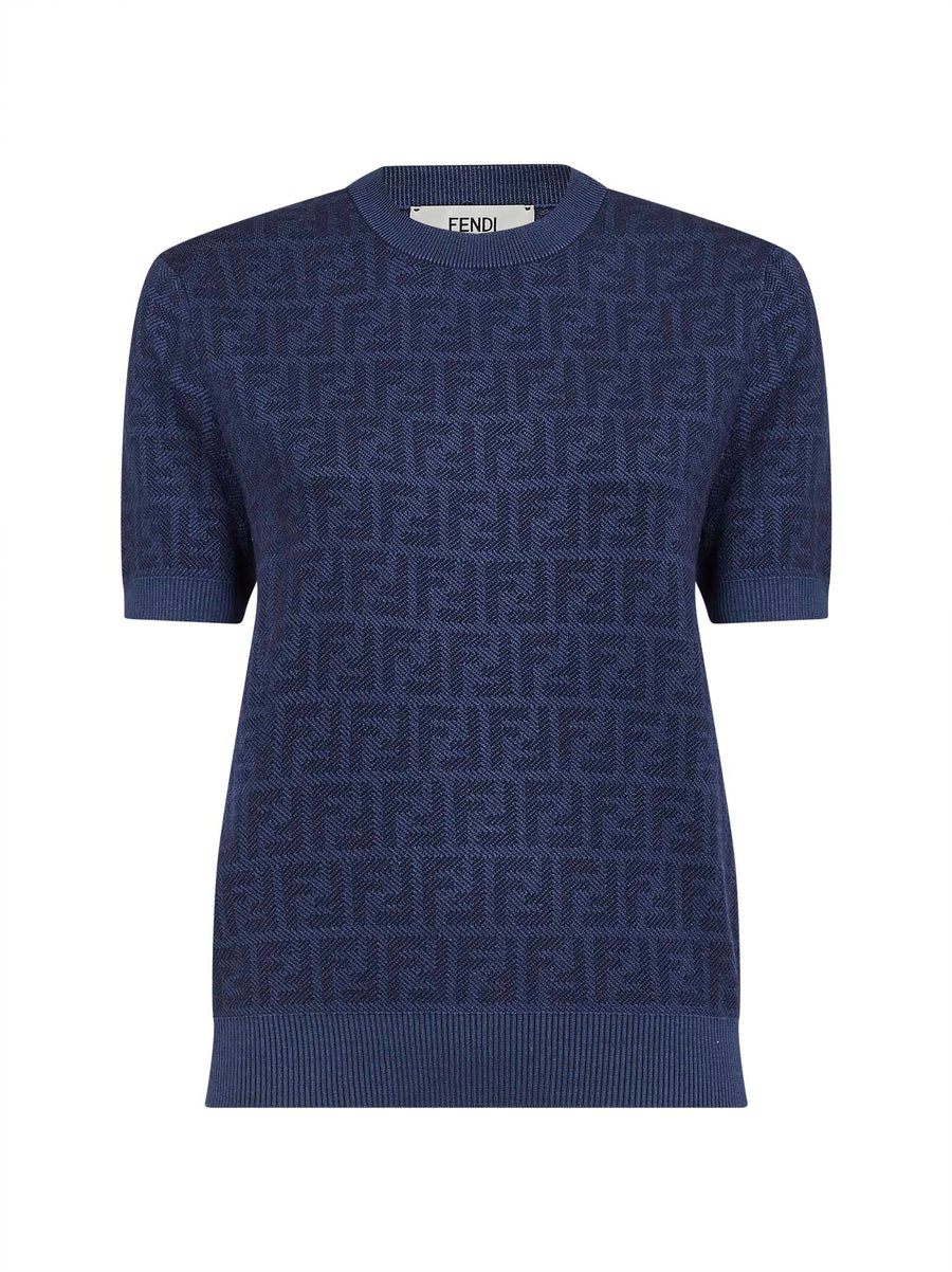 Denim Blue Wool Crewneck Jumper