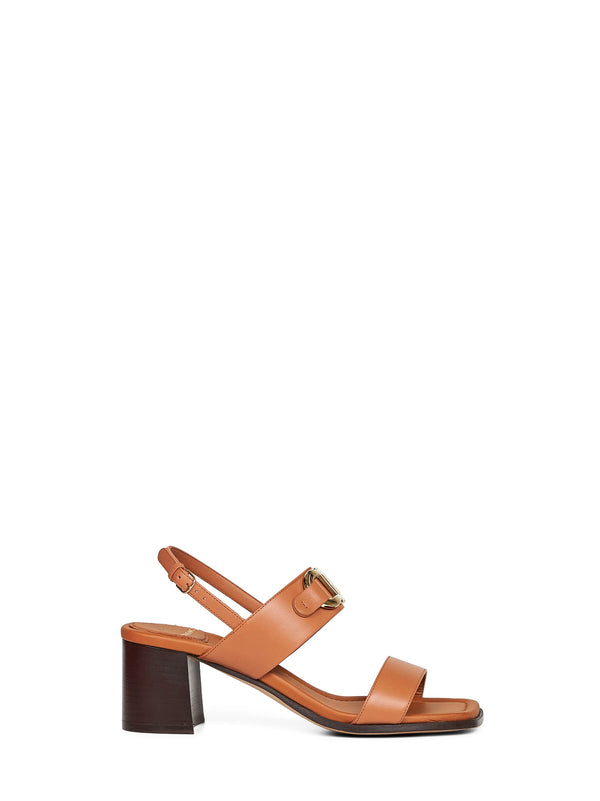 Tan Gancini Ornament Sandals Calf Leather