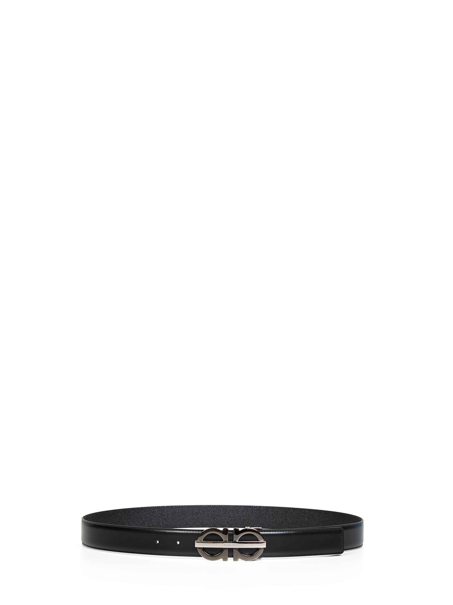 Black Gancini Reversible Belt Calf Leather