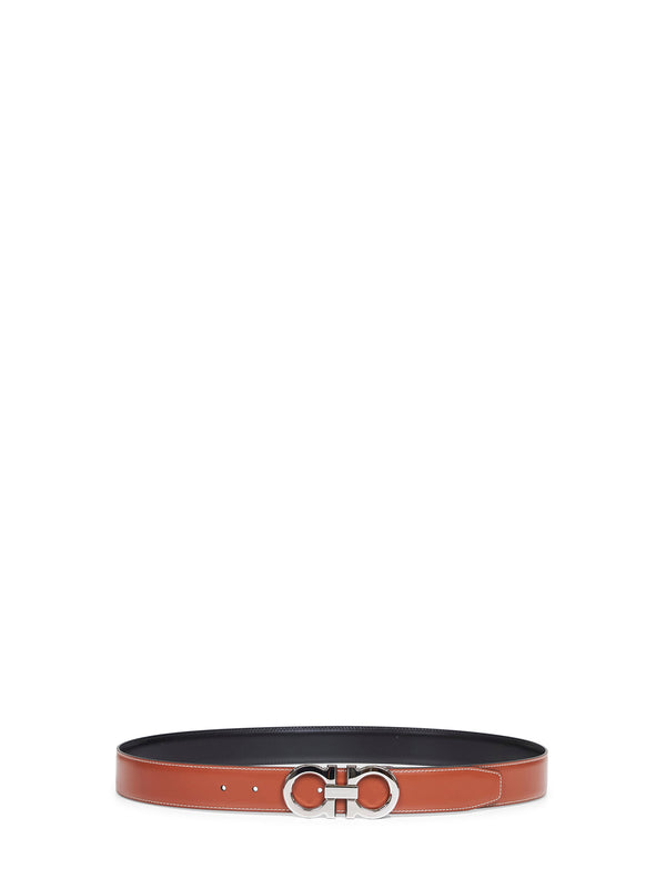 Two-Tone Gancini Reversible Belt Brown Furs & Skins - Calf Leather