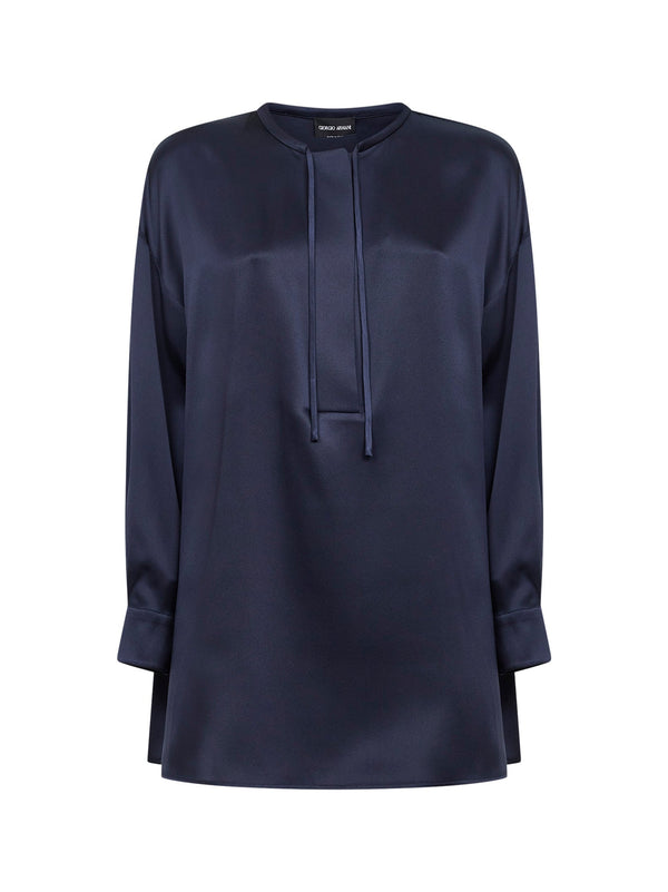 Shirt Tunic Silk Blue
