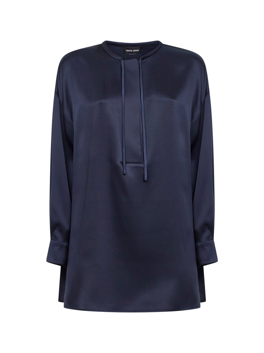 Shirt Tunic Silk Blue