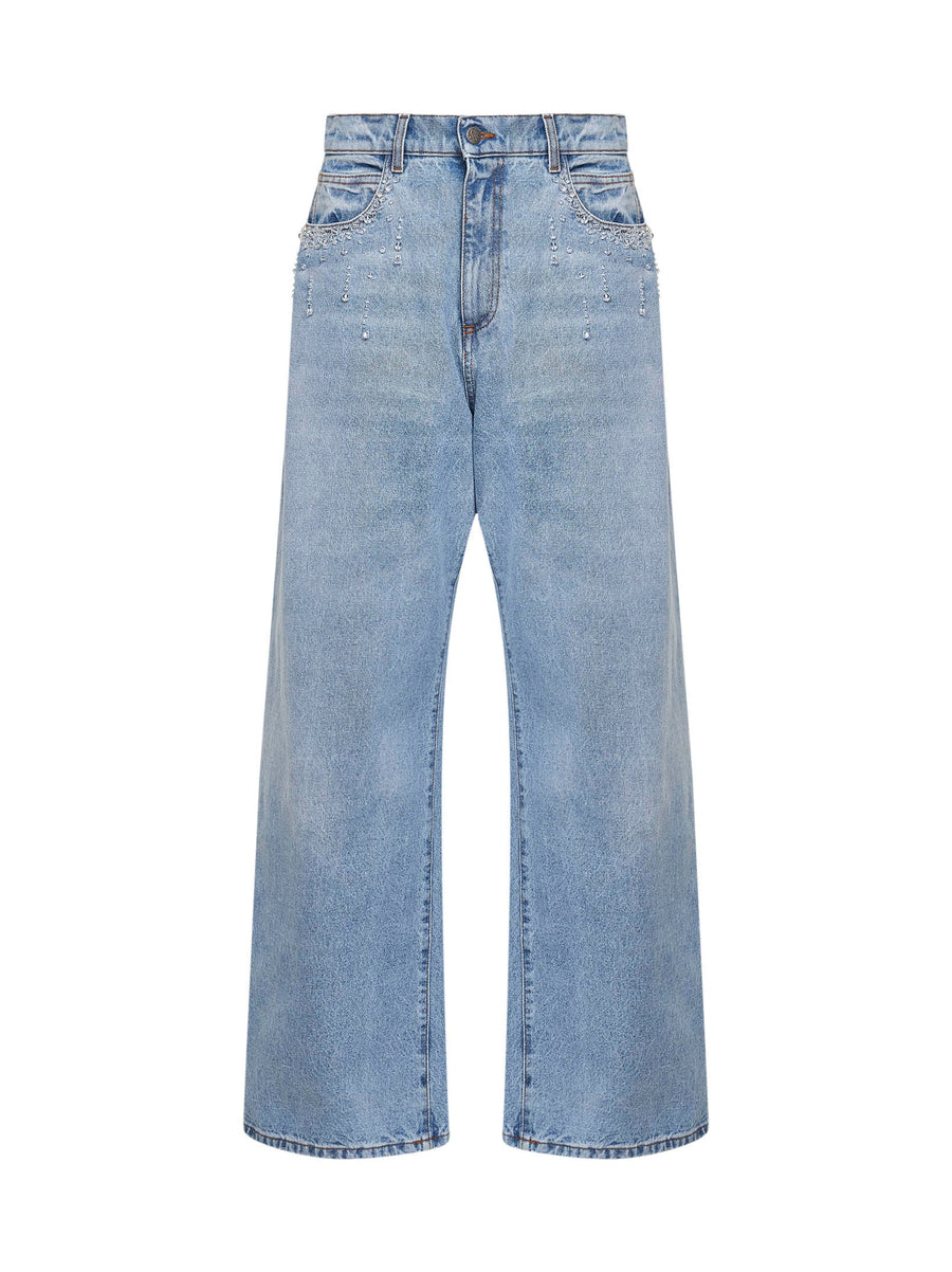 Light Blue Denim Baggy Jeans Cotton