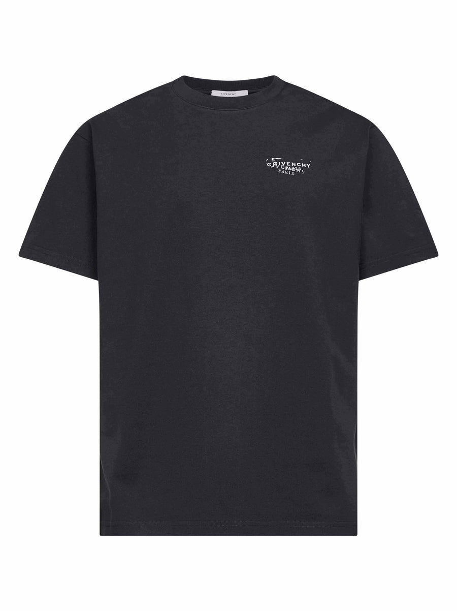 Black Stamp Print T-Shirt Cotton T-shirts