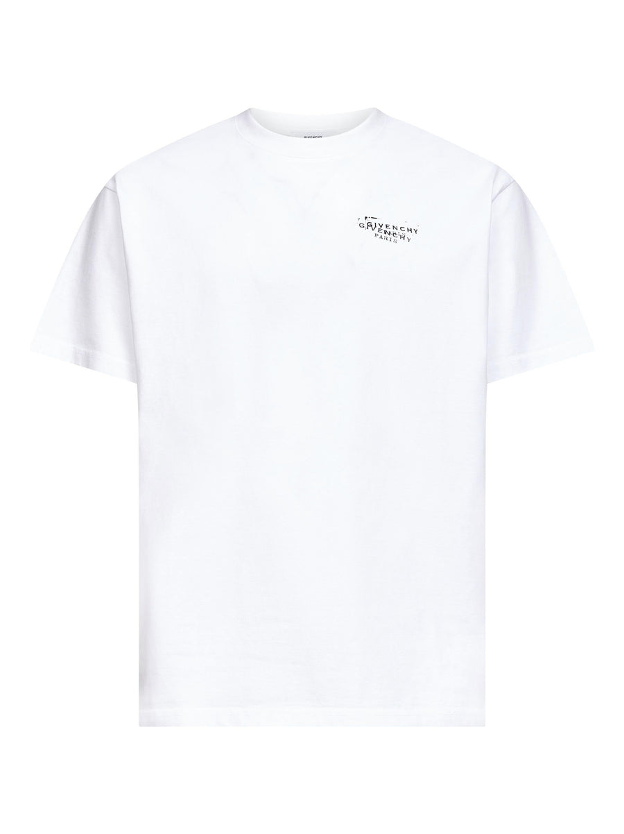 White Stamp Print T-Shirt Cotton T-shirts