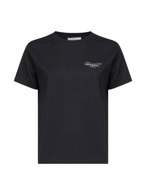 Black Stamp Print T-Shirt Cotton T-shirts & Jerseys