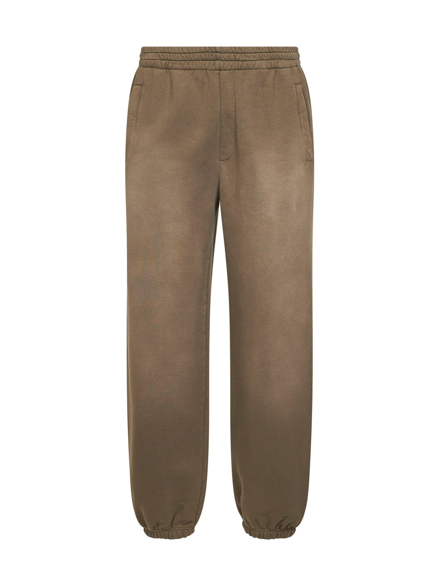Jogging Trousers Beige Cotton Brown