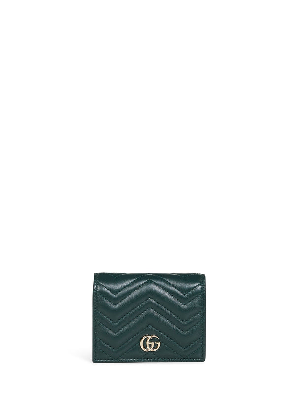 Green Gg Marmont Card Case Wallet Lambskin & Purses