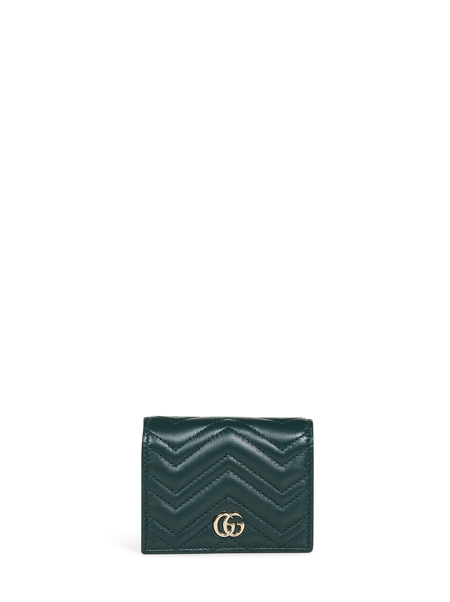 Green Gg Marmont Card Case Wallet Lambskin & Purses