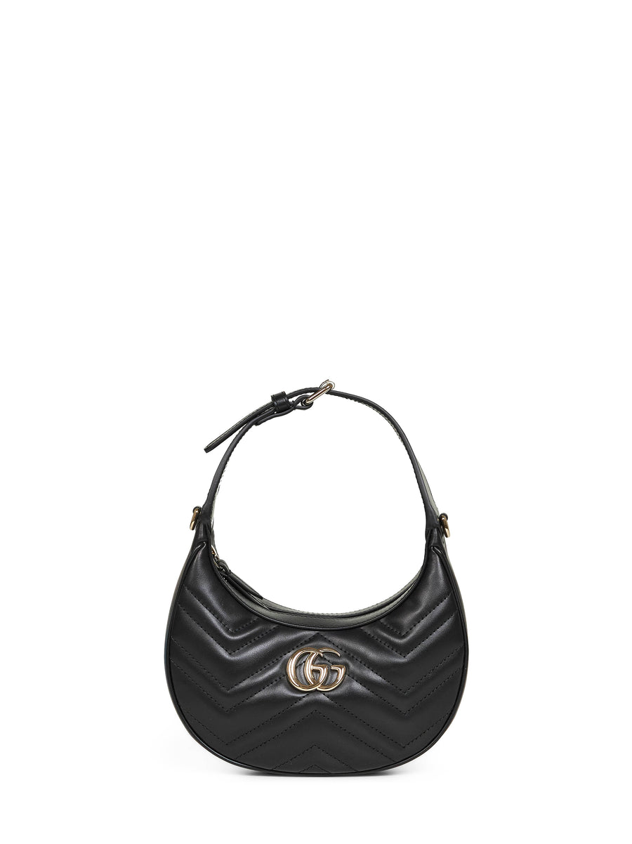 Black Gg Marmont Small Shoulder Bag Calf Leather Handbags