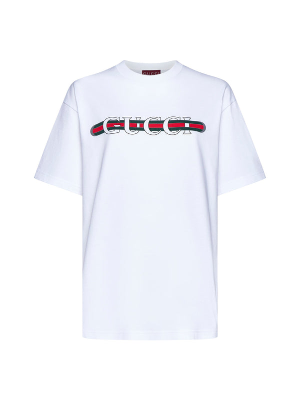 Printed Cotton Jersey T-Shirt White T-shirts & Jerseys