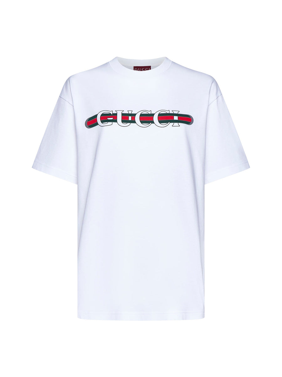 Printed Cotton Jersey T-Shirt White T-shirts & Jerseys