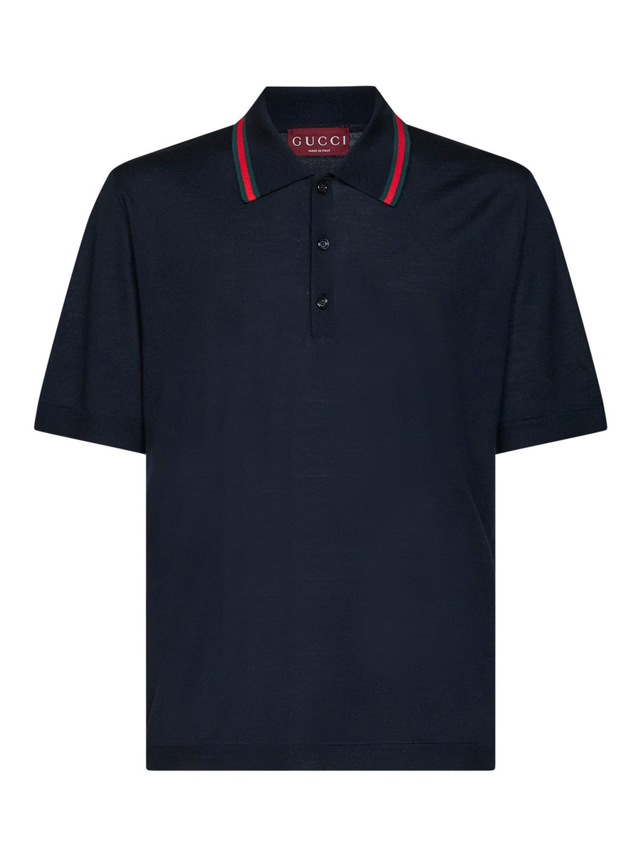 Wool Polo Shirt Blue