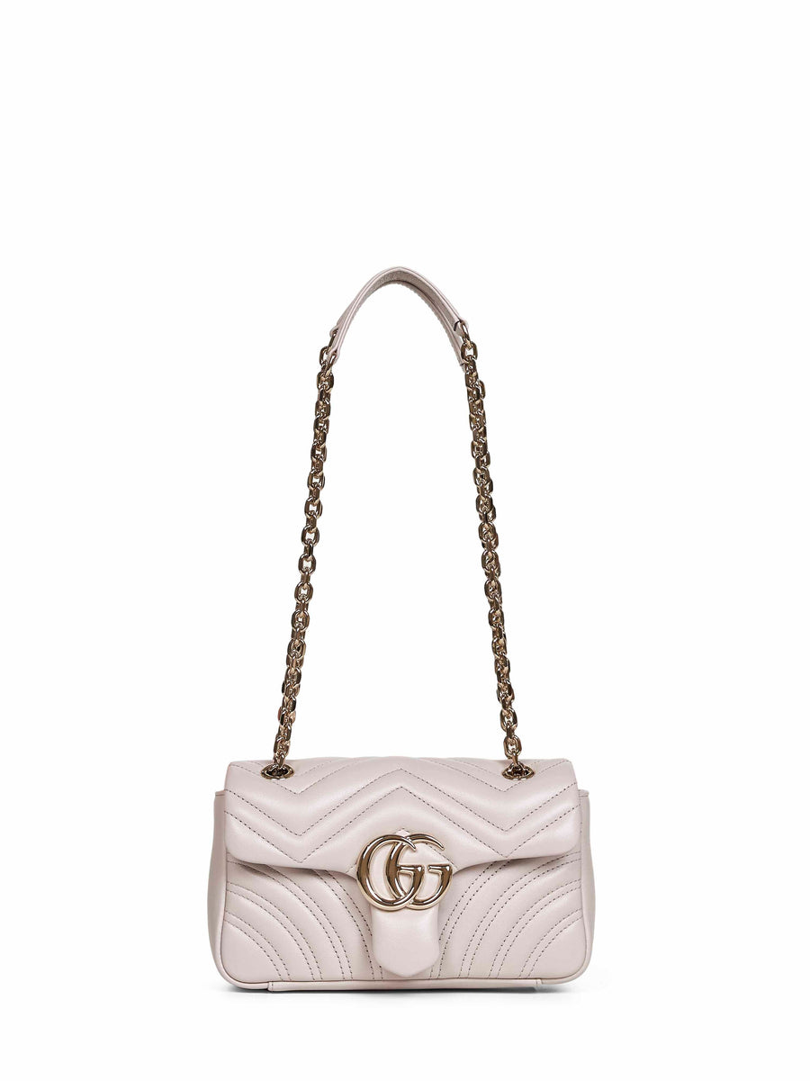 Shoulder Bag Gg Marmont Light Grey Lambskin Handbags
