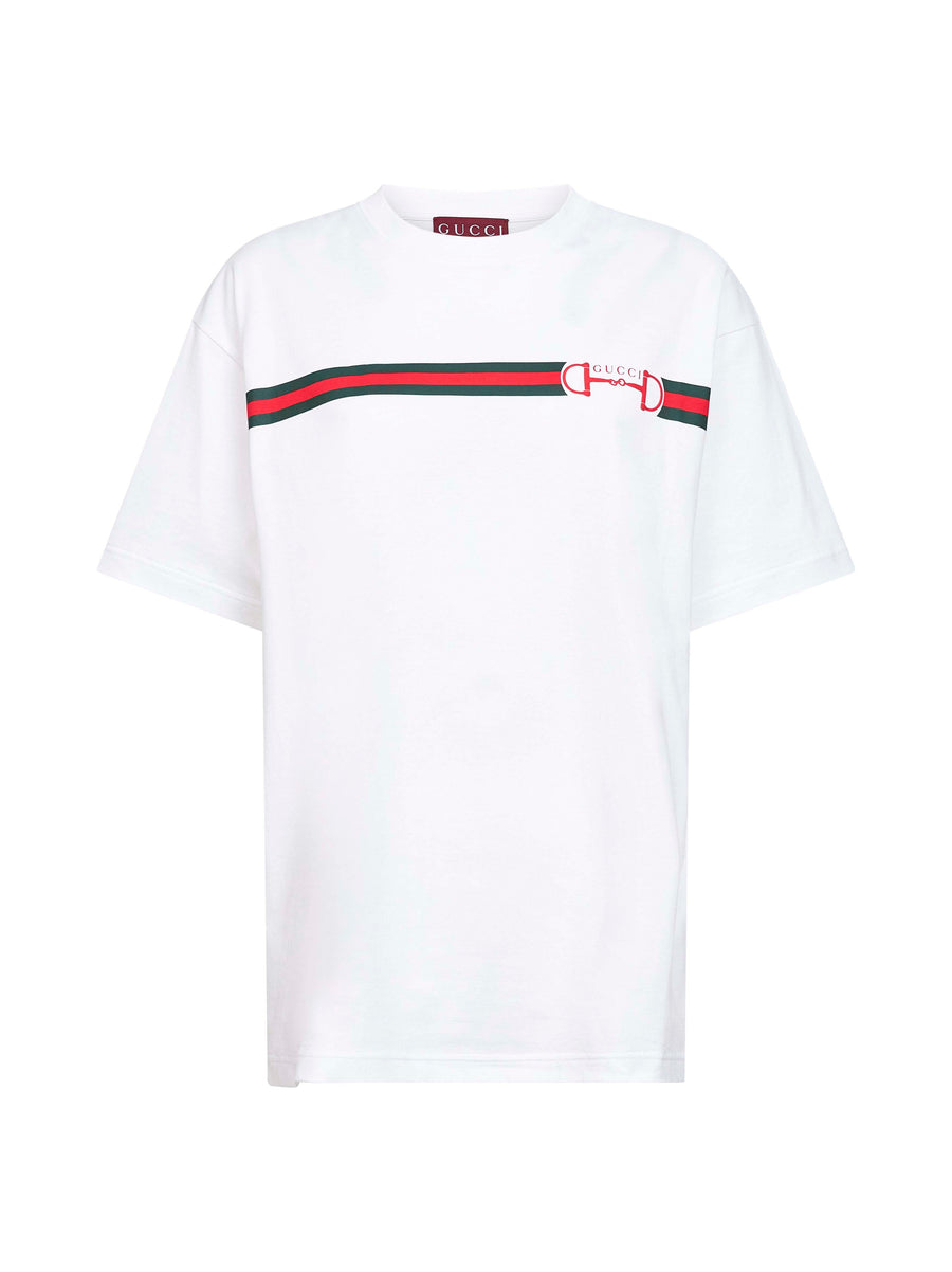White Cotton Jersey Printed T-Shirt T-shirts & Jerseys