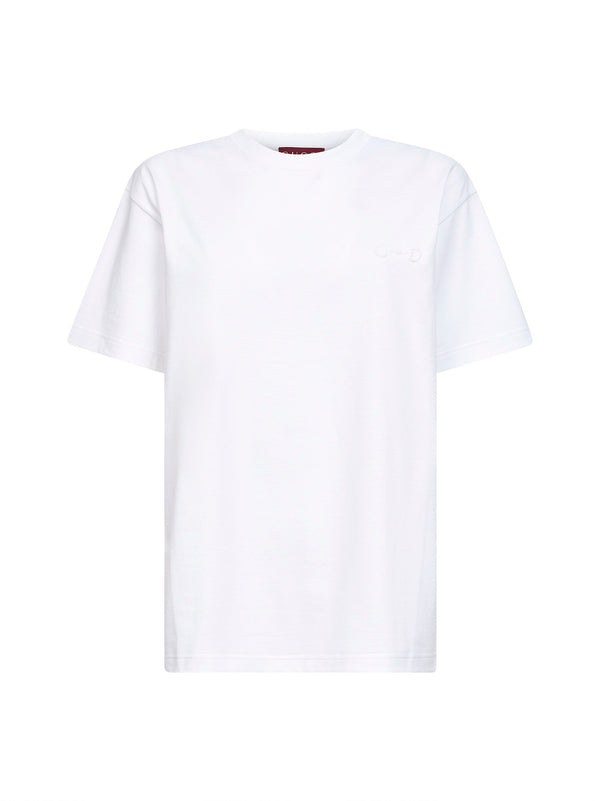 White Cotton Jersey Embroidered T-Shirt T-shirts & Jerseys