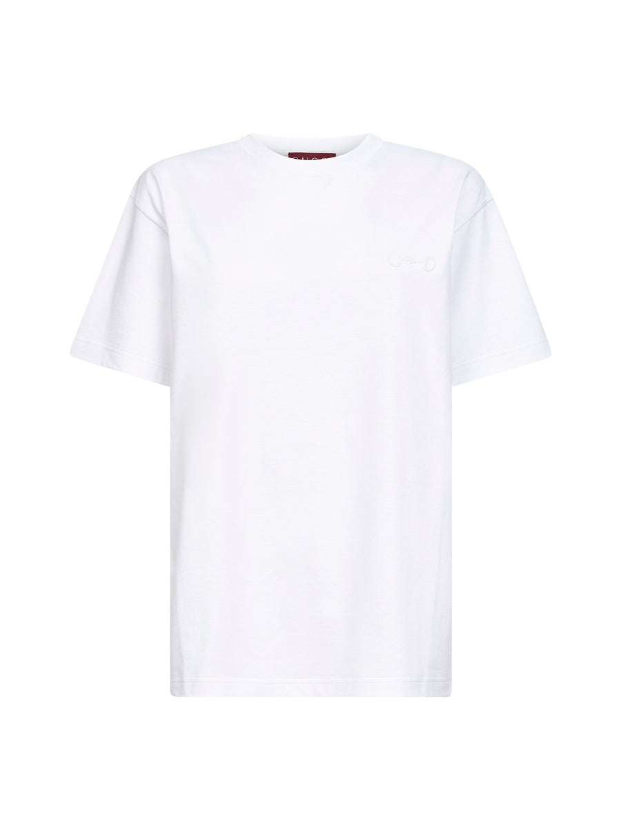 White Cotton Jersey Embroidered T-Shirt T-shirts & Jerseys