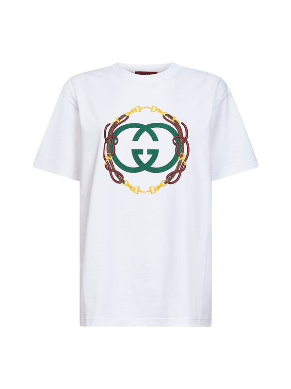 White Cotton Jersey Printed T-Shirt T-shirts & Jerseys