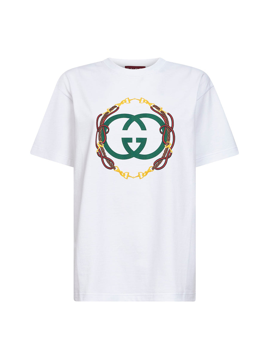 White Cotton Jersey Printed T-Shirt T-shirts & Jerseys