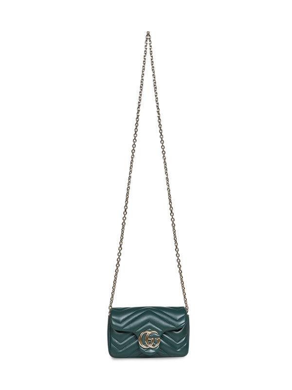 Green Gg Marmont Mini Shoulder Bag Lambskin Handbags