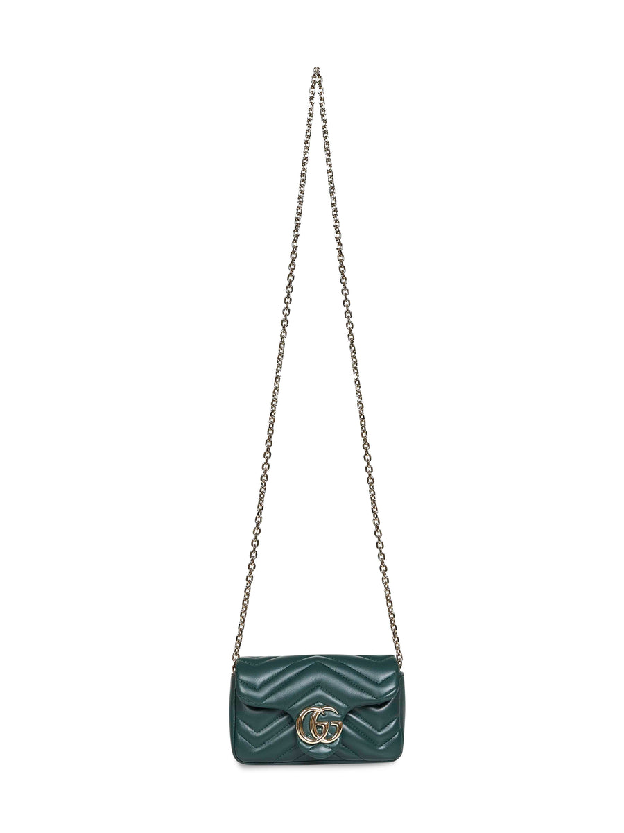 Green Gg Marmont Mini Shoulder Bag Lambskin Handbags