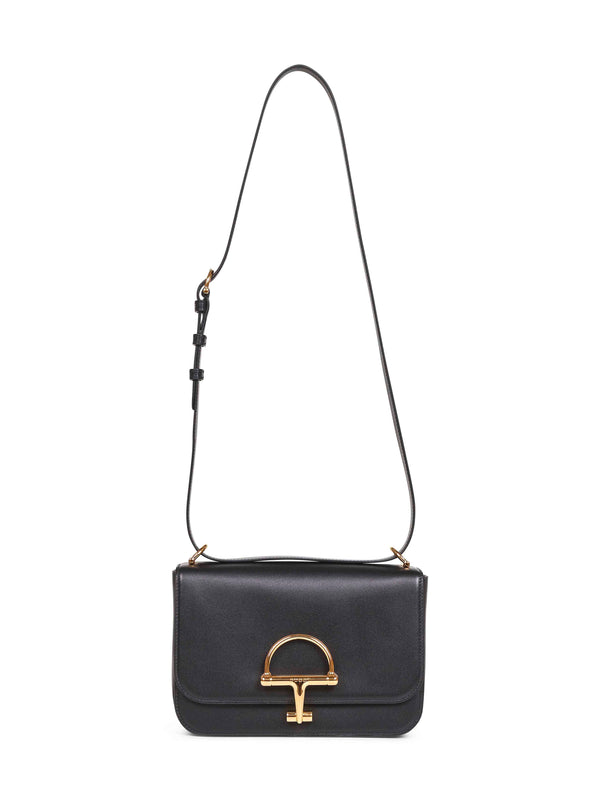 Black Siena Small Shoulder Bag Calf Leather Handbags