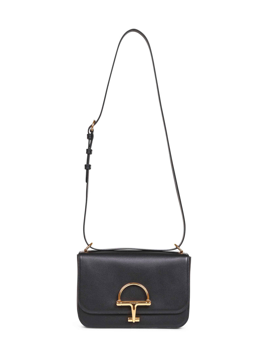 Black Siena Small Shoulder Bag Calf Leather Handbags