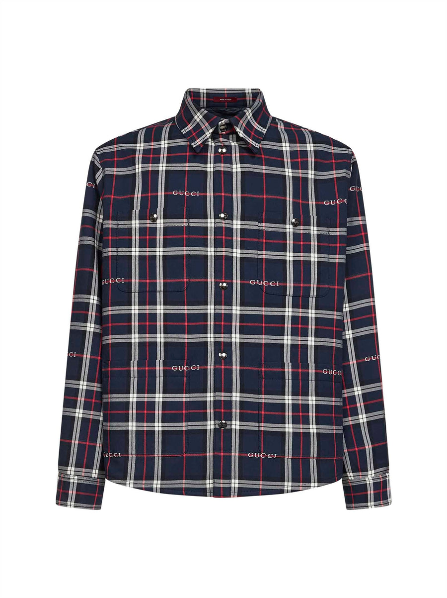 Jacquard Cotton Tartan Padded Shirt Bomber Jackets
