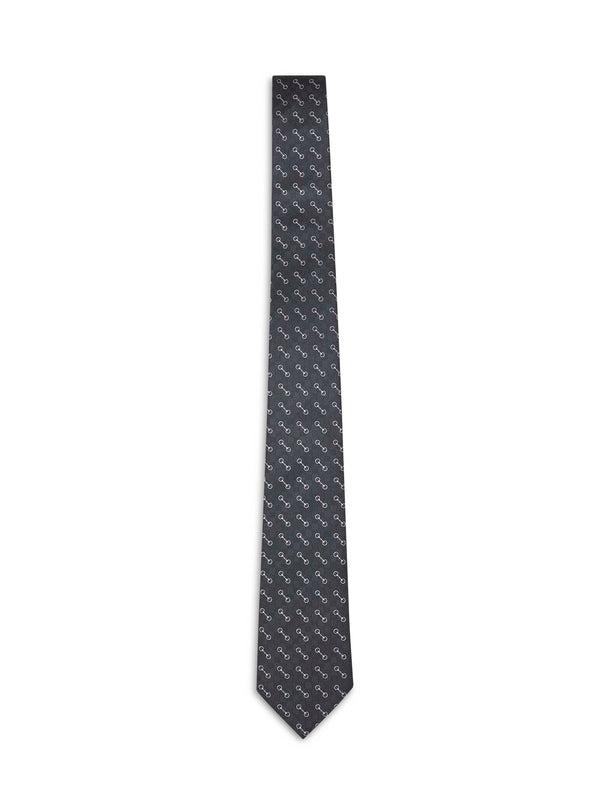 Black Horsebit Silk Jacquard Tie Ties & Bow