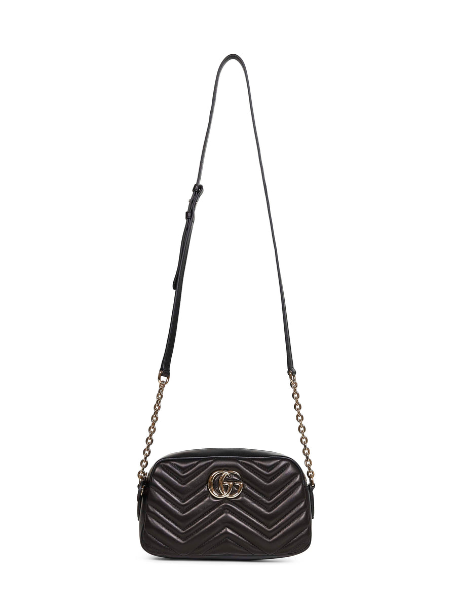 Camera Bag Gg Marmont Black Lambskin Handbags