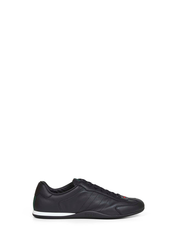 Black Smooth Leather Shift Sneakers Calf Trainers