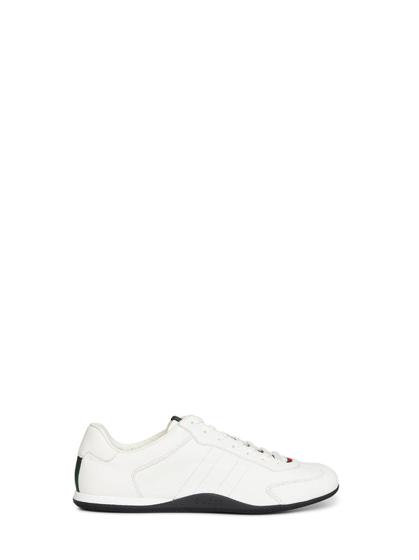 White Smooth Leather Shift Sneakers Ivory Calf Trainers