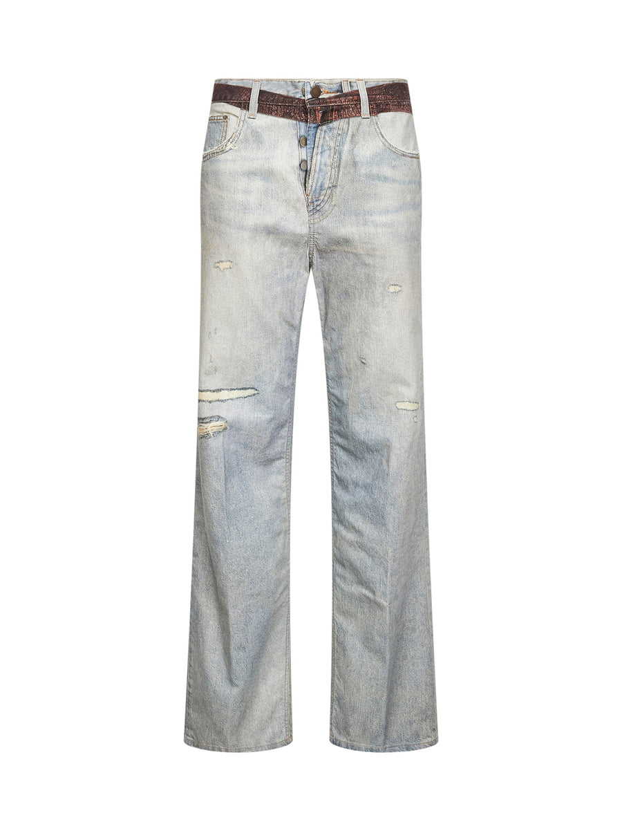 Boyfriend Jeans Bonnie Beige Cotton