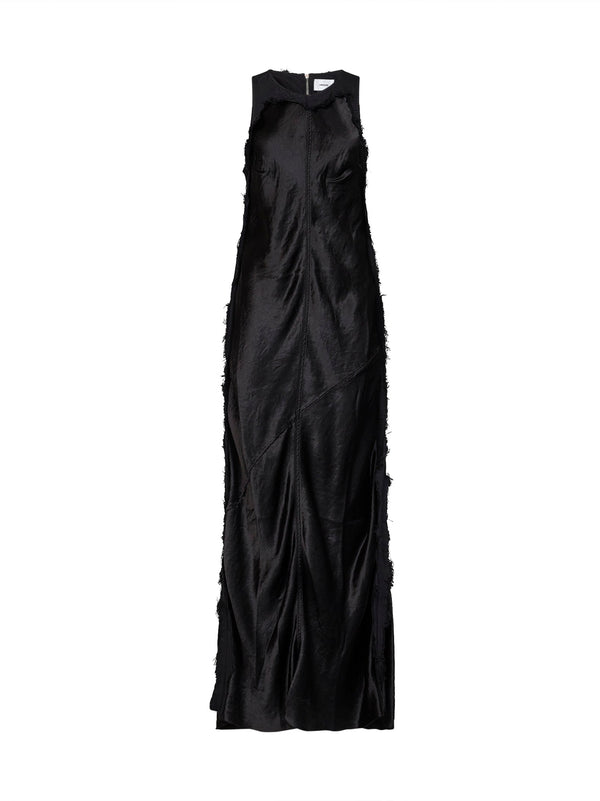 Long Dress Toto Cotton Satin Black