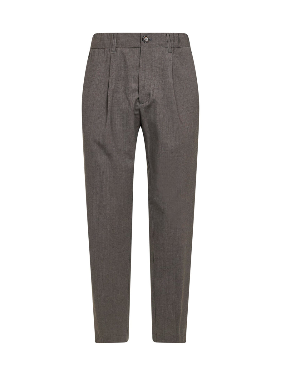 Trousers Two-Way Stretch Wool Mud Virgin