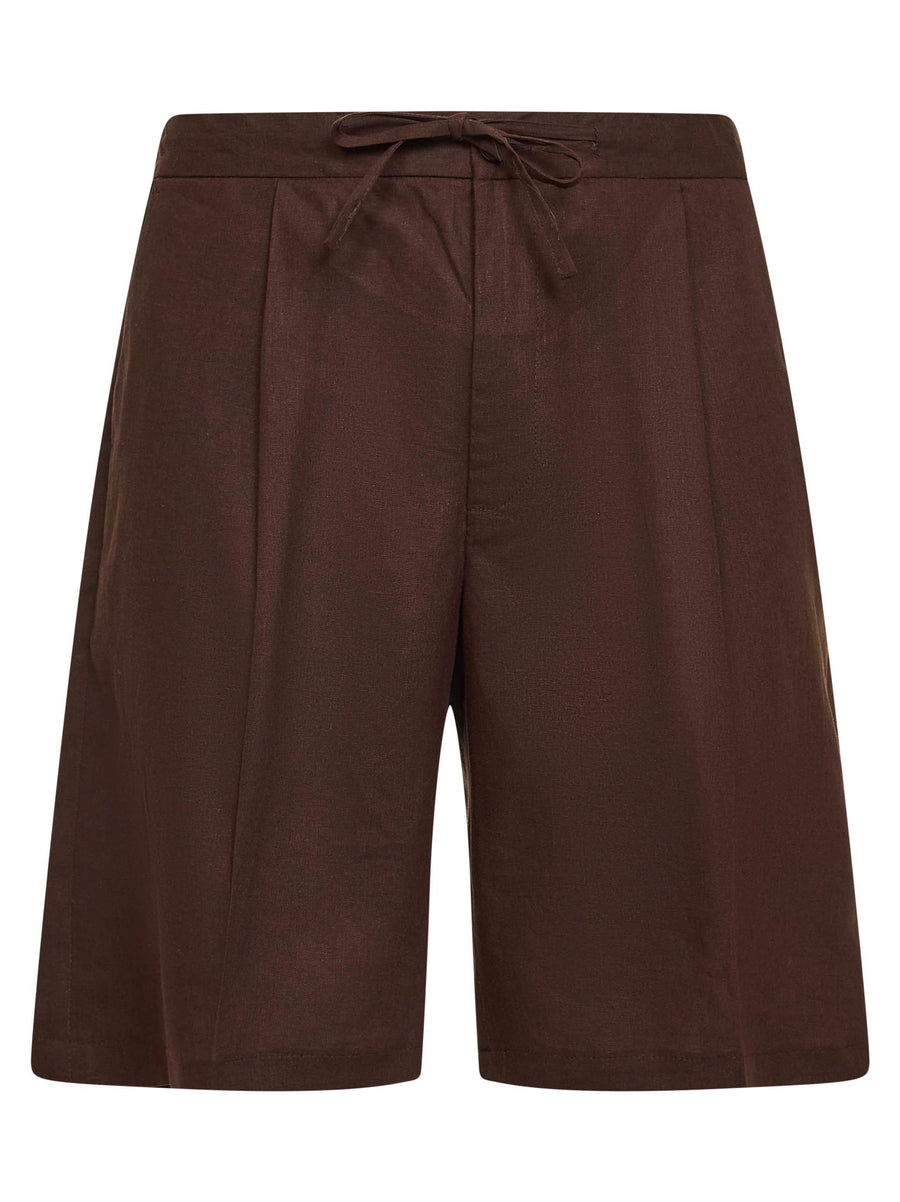 Bermuda Shorts Torre Lapillo Brown Linen