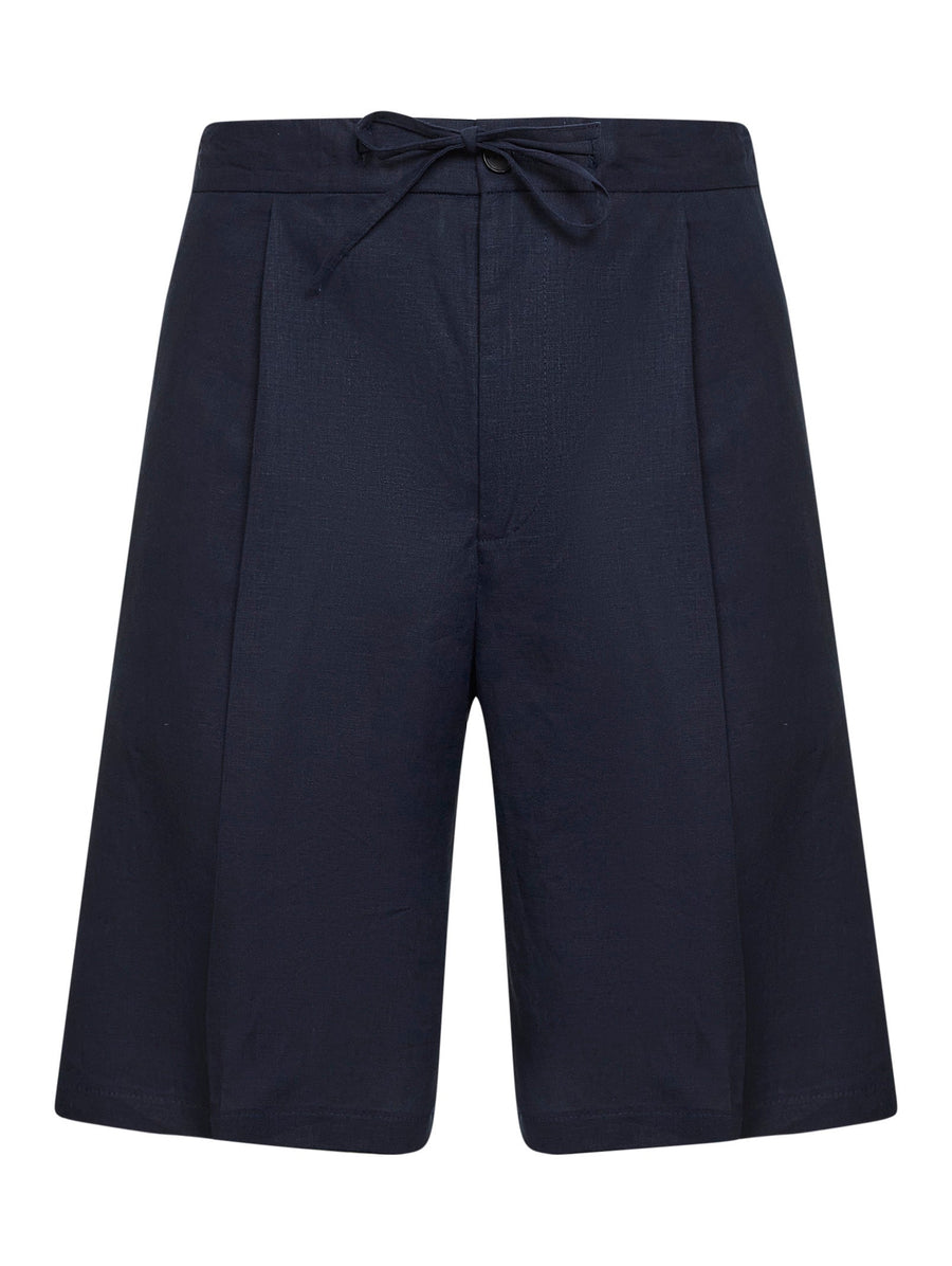Bermuda Shorts Torre Lapillo Navy Linen Blend Blue