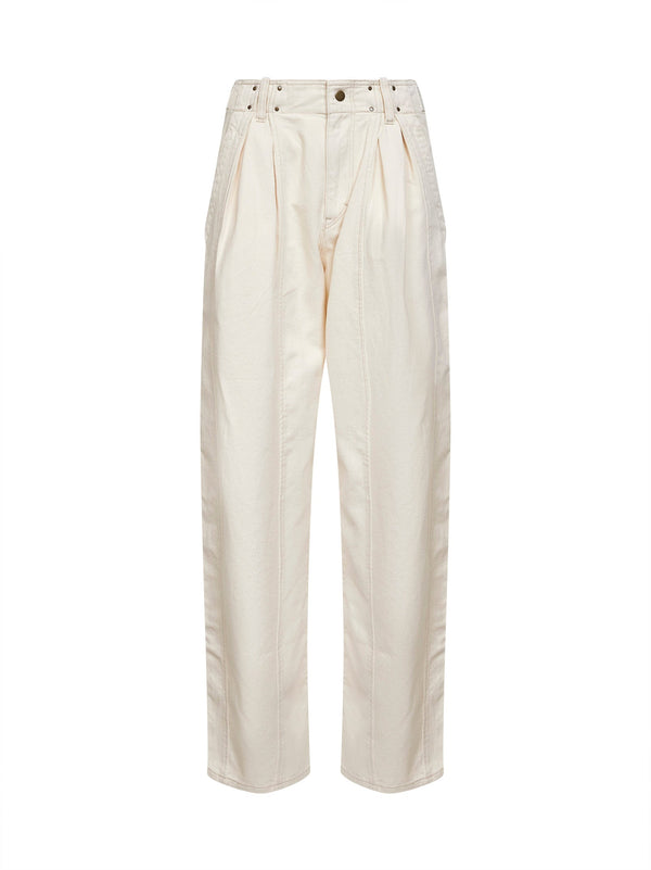 Workwear Trousers Ireme Ivory Denim Cotton