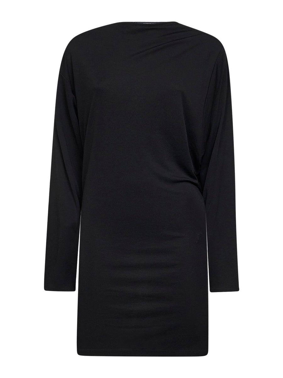 Black Cowl-Back Mini Dress Viscose