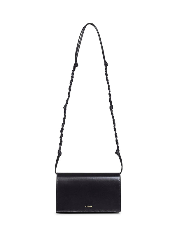 Wallet Black Tangle With Strap Calf Leather Bag