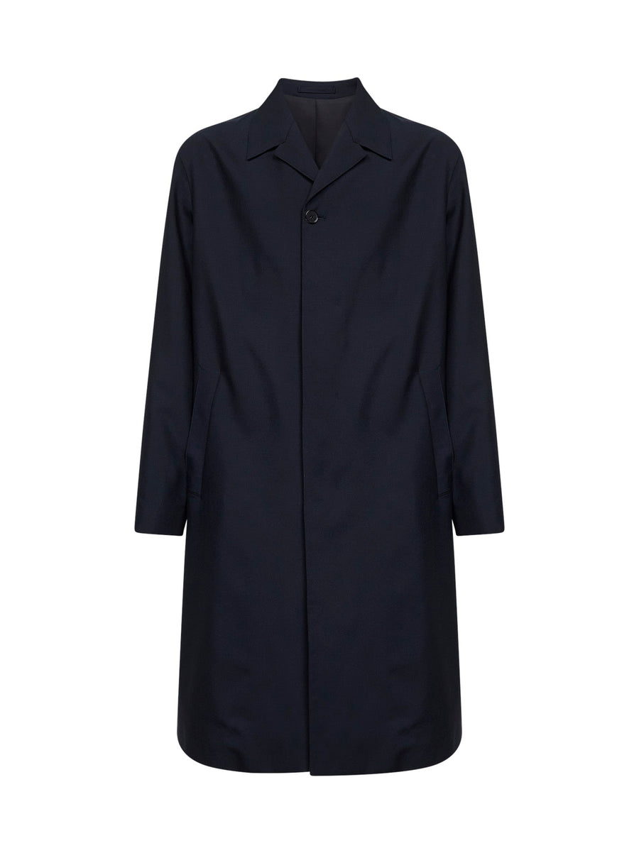 Sports Coat Dark Blue Wool-Mohair Virgin Wool