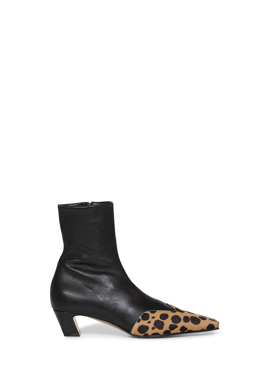 Black Nappa Low Ankle Boots Lambskin