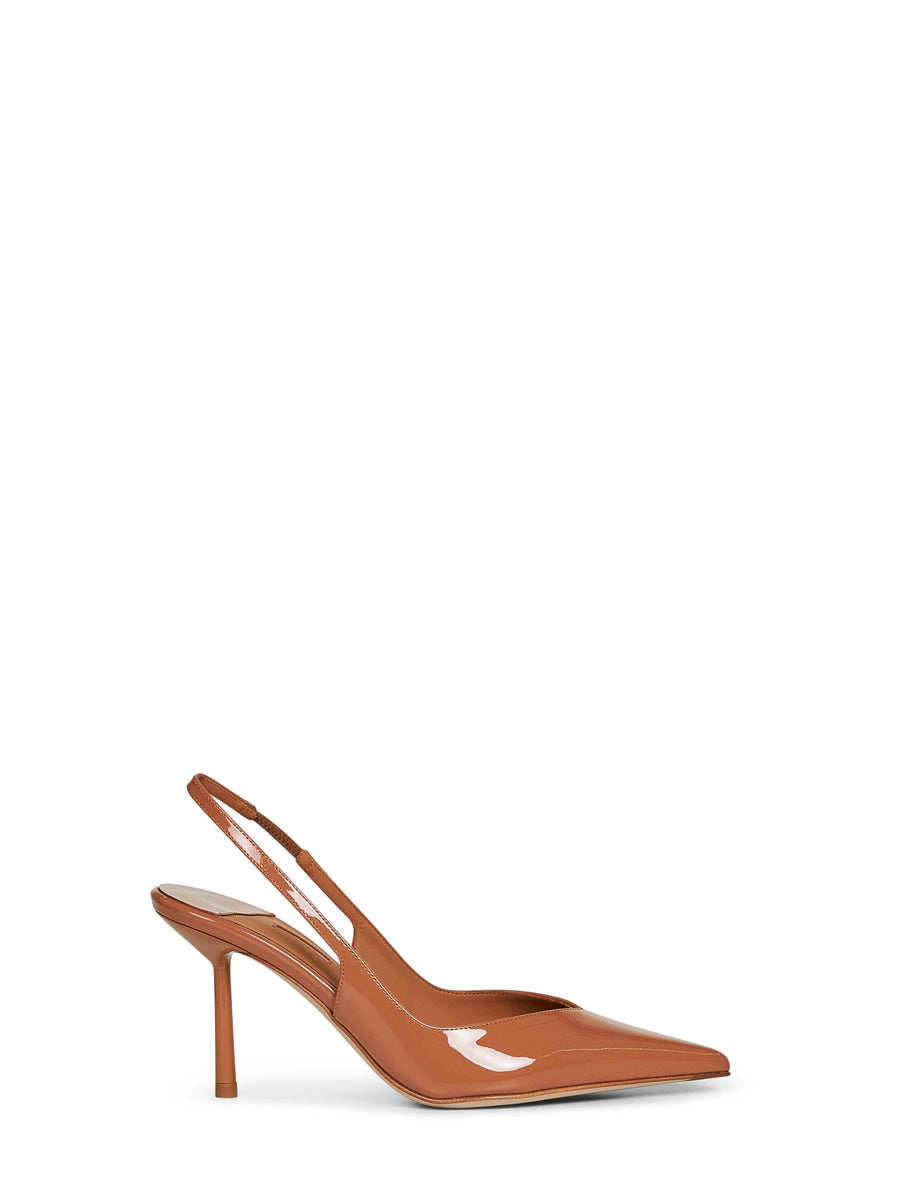 Slingback Pumps Vivienne Cuba Brown Vinyl Polyurethane Sandal