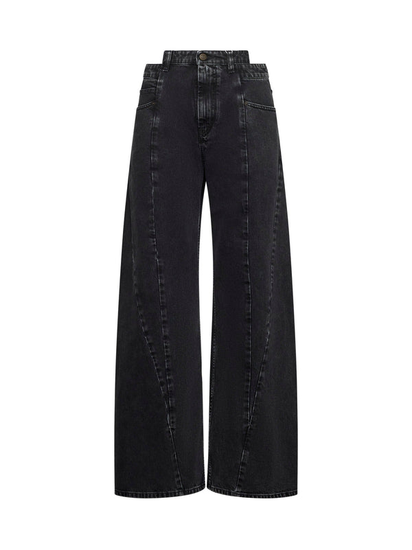 Black Decortiqué Jeans Cotton