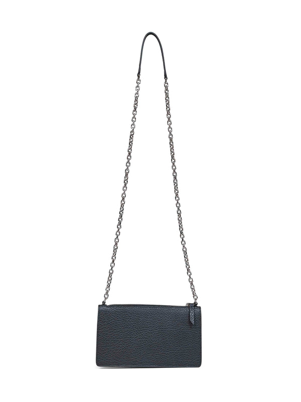 Mini Crossbody Bag Four Stitches Black Calf Leather