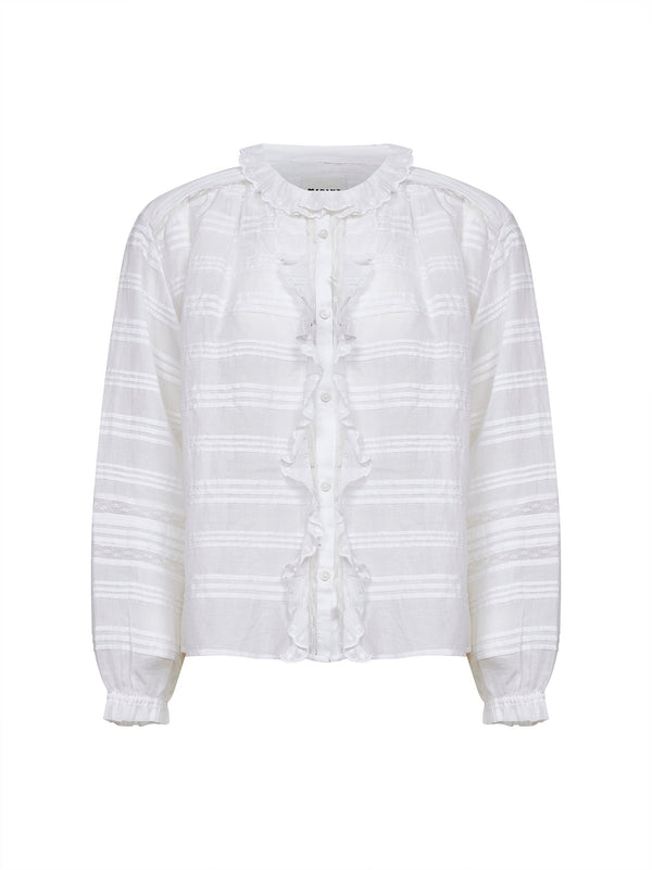 White Cotton And Lace Blouse Shirt