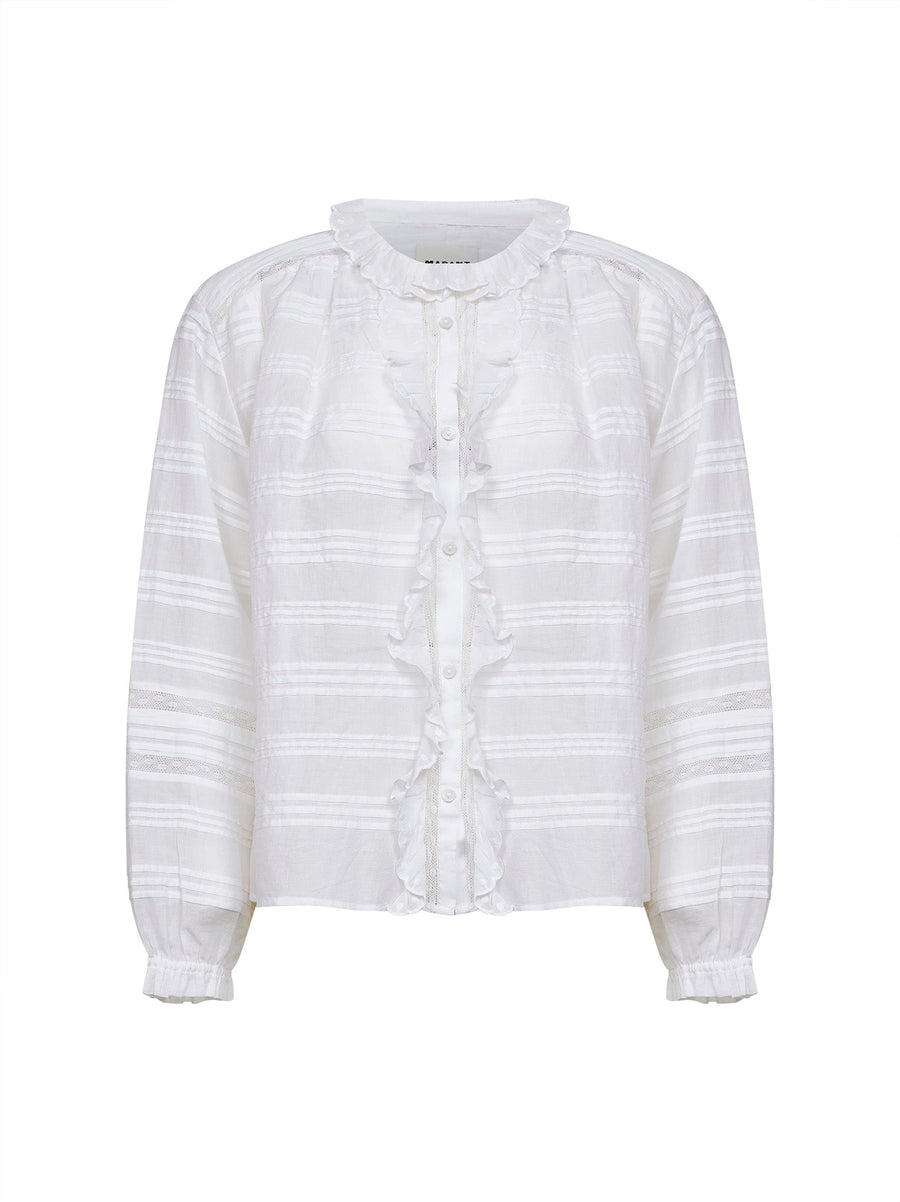 White Cotton And Lace Blouse Shirt