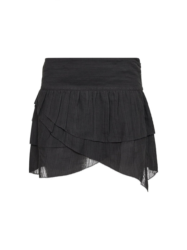 Mini Skirt Dejha Black Gauze Cotton